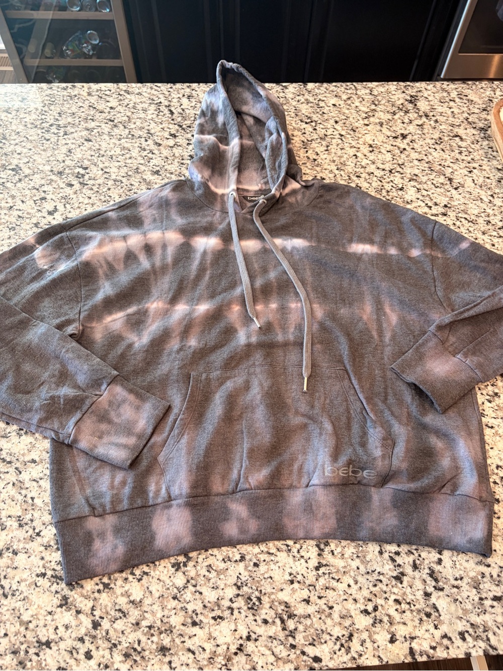 NWT bebe Women’s 2X Gray Tie-Dye Pullover Hoodie